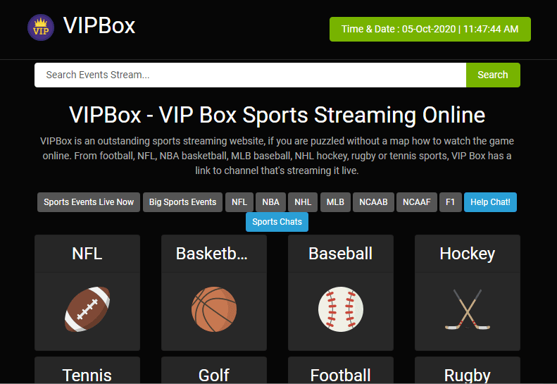 VIP Box Sports- Stream2watch alternatives